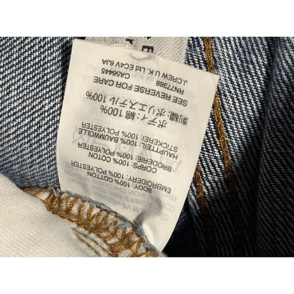 Madewell Embroidered Denim Cutoff Shorts Size 25 Daisy Floral Raw Hem - Picture 6 of 6